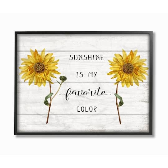 Stupell Industries Sunshine is My Favorite Color Black Framed Wall Art